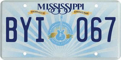 MS license plate BYI067