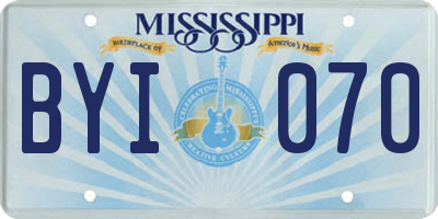 MS license plate BYI070