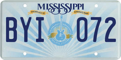 MS license plate BYI072