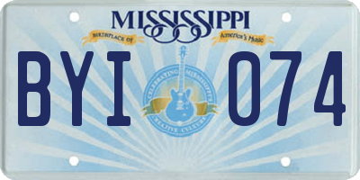 MS license plate BYI074