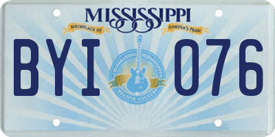 MS license plate BYI076