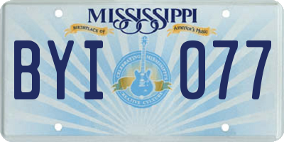 MS license plate BYI077