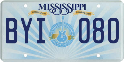 MS license plate BYI080