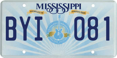 MS license plate BYI081