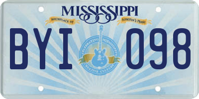 MS license plate BYI098