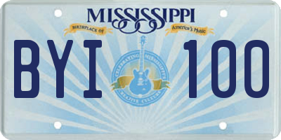 MS license plate BYI100