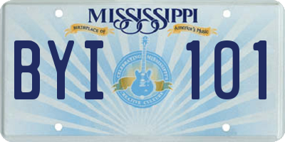 MS license plate BYI101