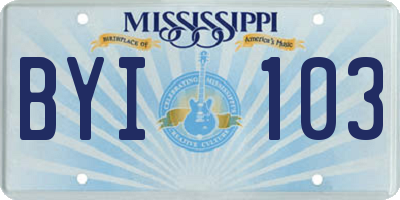 MS license plate BYI103