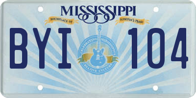 MS license plate BYI104