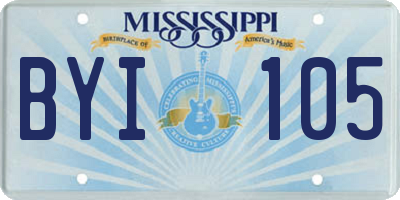 MS license plate BYI105