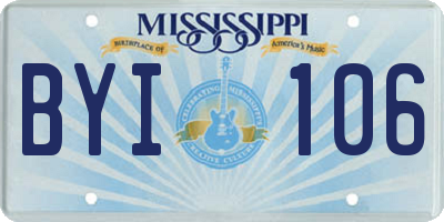 MS license plate BYI106