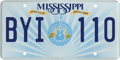 MS license plate BYI110