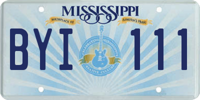 MS license plate BYI111