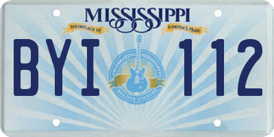 MS license plate BYI112