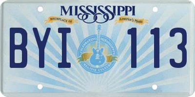 MS license plate BYI113