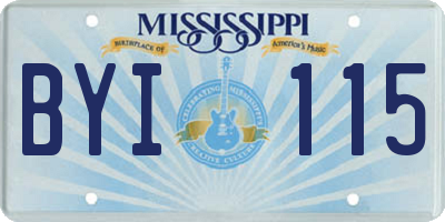 MS license plate BYI115