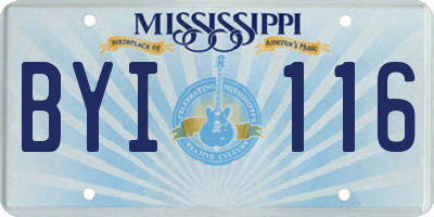 MS license plate BYI116