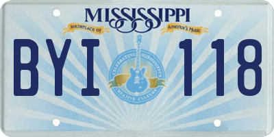 MS license plate BYI118