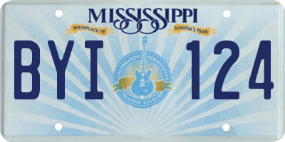 MS license plate BYI124
