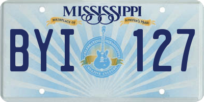 MS license plate BYI127