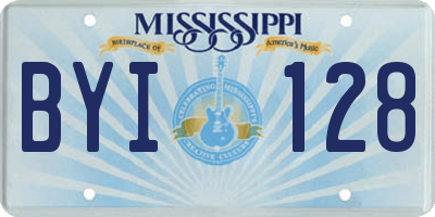 MS license plate BYI128