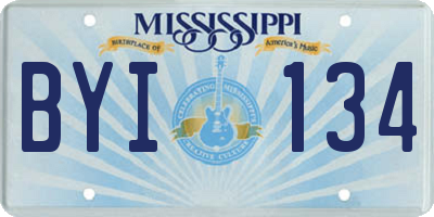 MS license plate BYI134