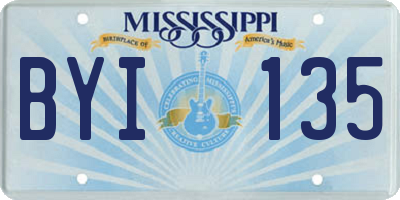 MS license plate BYI135