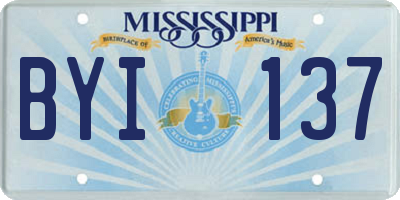 MS license plate BYI137