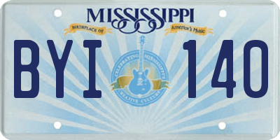 MS license plate BYI140