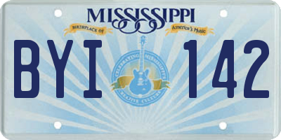 MS license plate BYI142