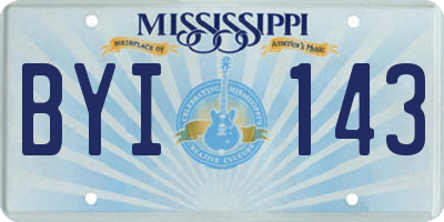 MS license plate BYI143