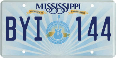 MS license plate BYI144