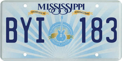MS license plate BYI183