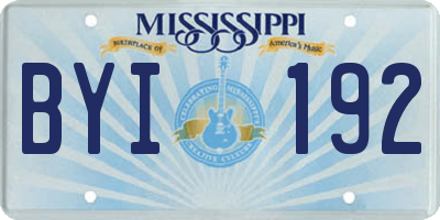 MS license plate BYI192