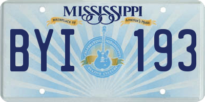 MS license plate BYI193