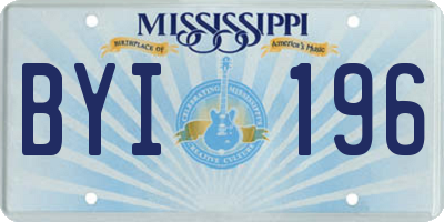 MS license plate BYI196