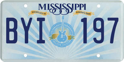 MS license plate BYI197