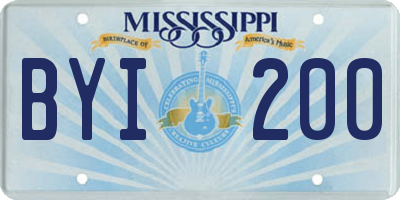 MS license plate BYI200
