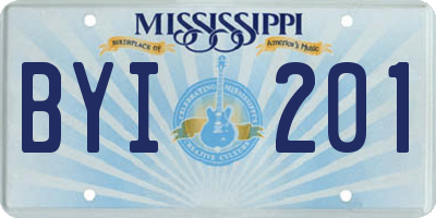 MS license plate BYI201