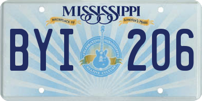 MS license plate BYI206