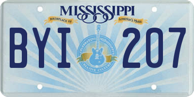 MS license plate BYI207