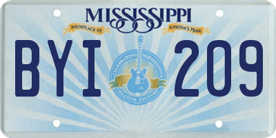 MS license plate BYI209