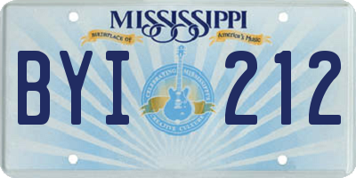 MS license plate BYI212