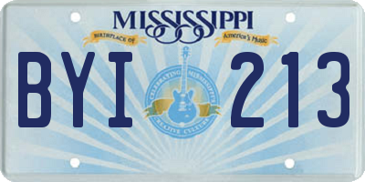 MS license plate BYI213