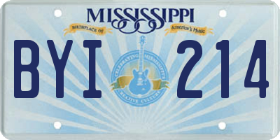 MS license plate BYI214