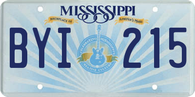 MS license plate BYI215