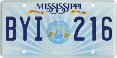 MS license plate BYI216