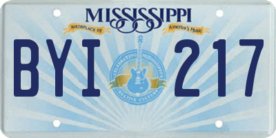 MS license plate BYI217