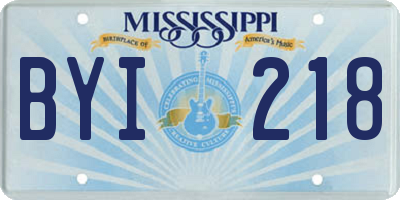 MS license plate BYI218
