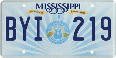 MS license plate BYI219